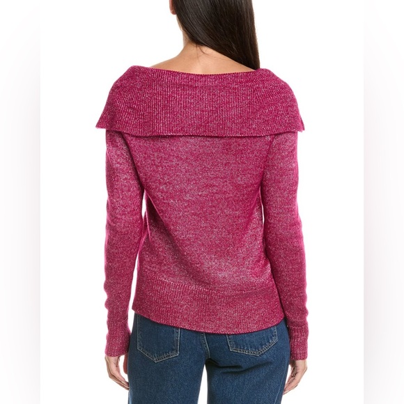 PAIGE Metallic Izabella‎ Wool Blend Off the Shoulder Sweater Size Small - Picture 3 of 11